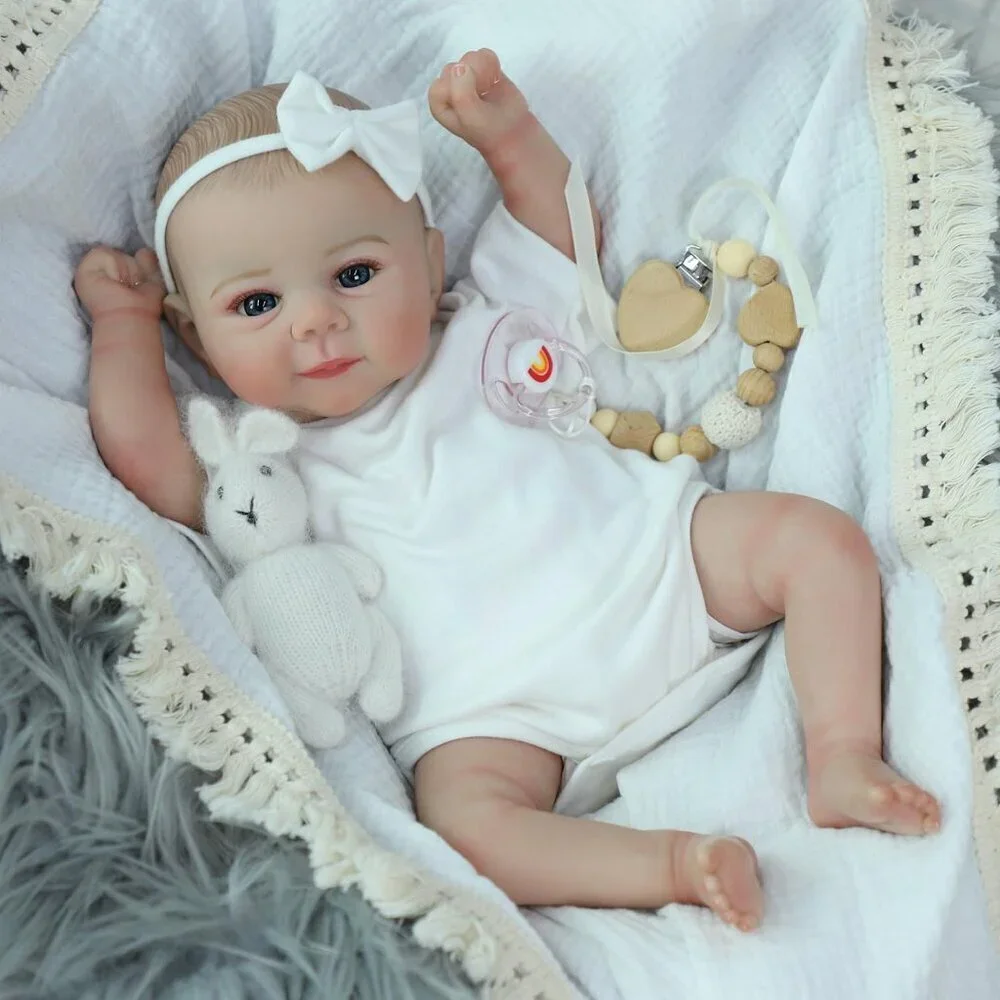 🆕18 Inch Lifelike Doll Soft Vinyl Realistic Baby Doll Girl Smiling Life Dolls